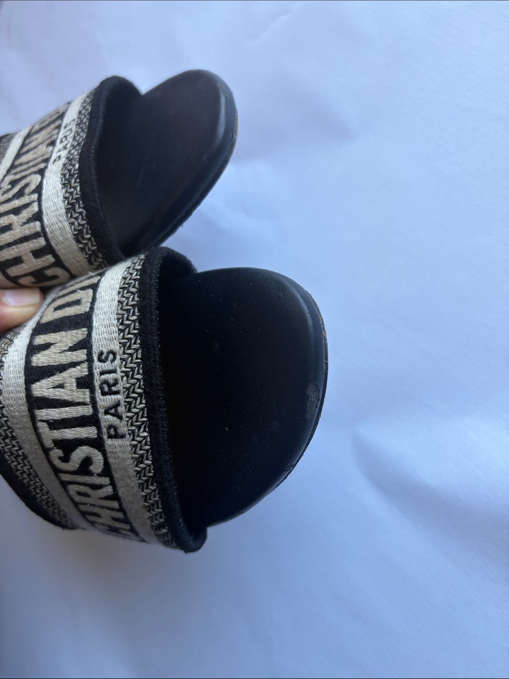 Christian Dior Black and Cream Logo Espadrille Slide Size 37 Made in Italy Sold - Picture 13 of 13